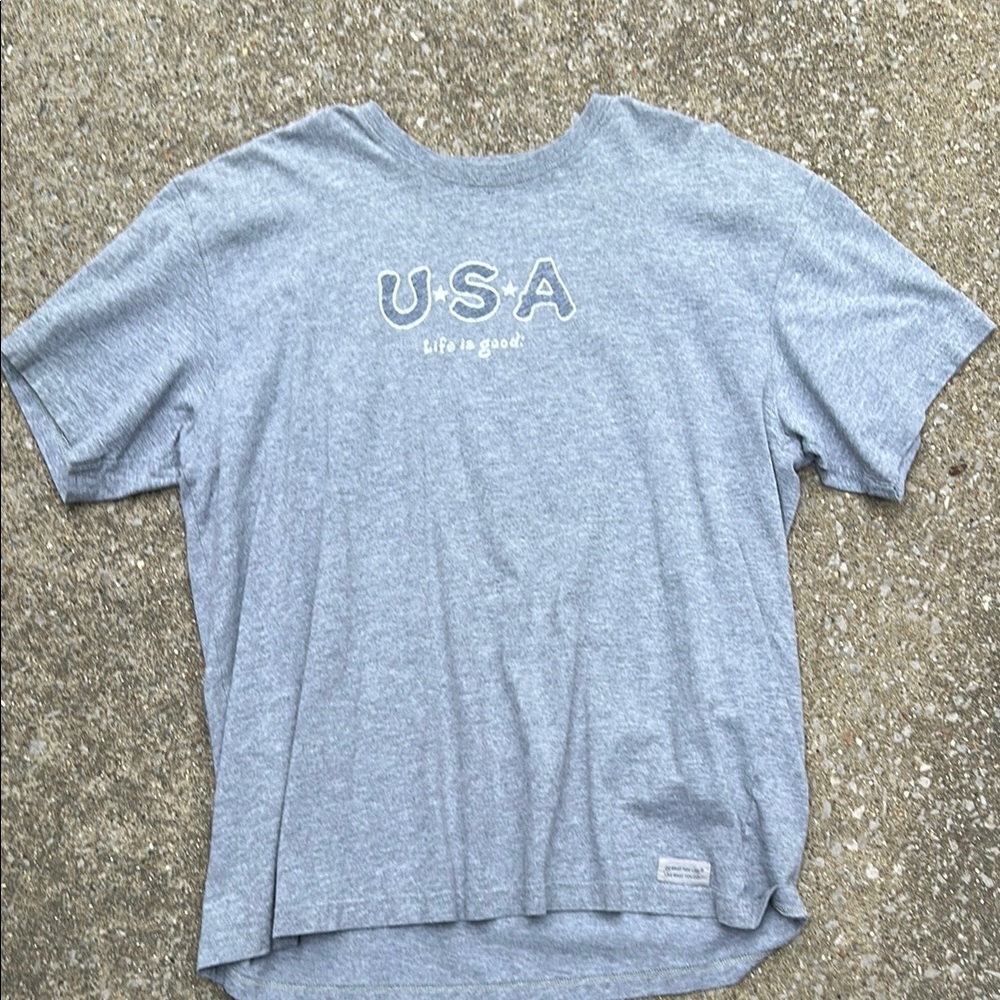 Gray USA Life is Good T-Shirt